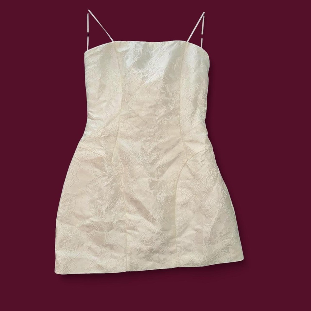 The Vintage Shop White Jacquard Corset Mini Dress Size Small NWT
